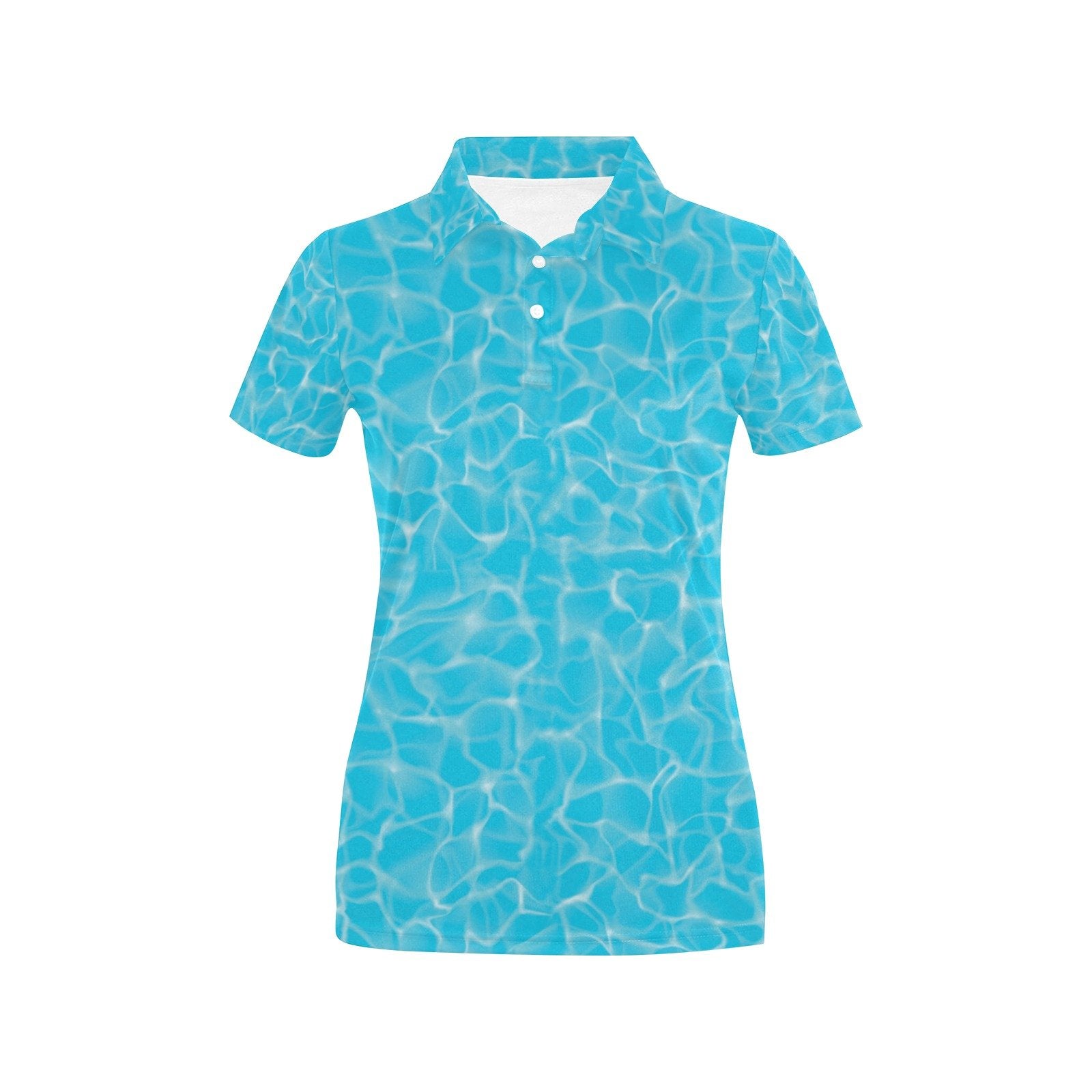 Swimming Pool Texture Print Design Women's Polo Shirt