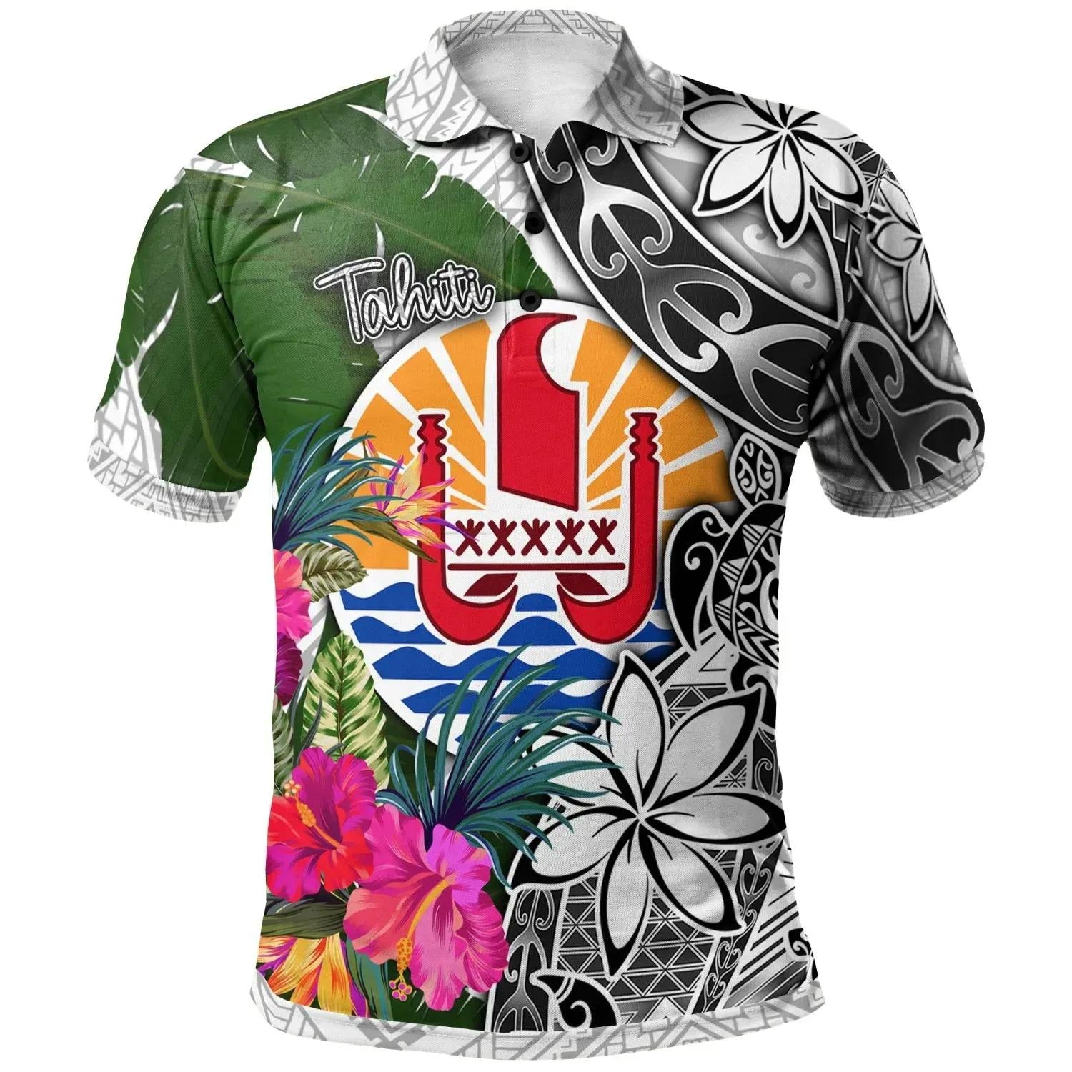 (Custom Personalised) Hawaii Long Sleeve Shirt Hawaiian Turtle Plumeria Mixed Polynesian Turquoise Style LT9 main image 0