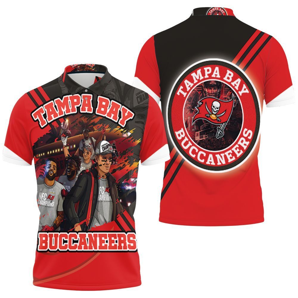 Tampa Bay Buccaneers 2021 Super Bowl Champions Art 3D Polo Shirt