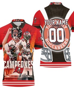 Tampa Bay Buccaneers 2021 Super Bowl Champions Campeones Personalized Polo Shirt