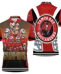 Tampa Bay Buccaneers 2021 Super Bowl Champions Red 3D Polo Shirt