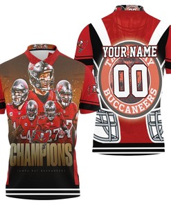 Tampa Bay Buccaneers 2021 Super Bowl Champions Red Personalized Polo shirt