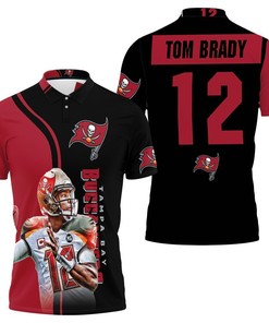 Tampa Bay Buccaneers Tom Brady 12 Legend Printed 3D Polo Shirt