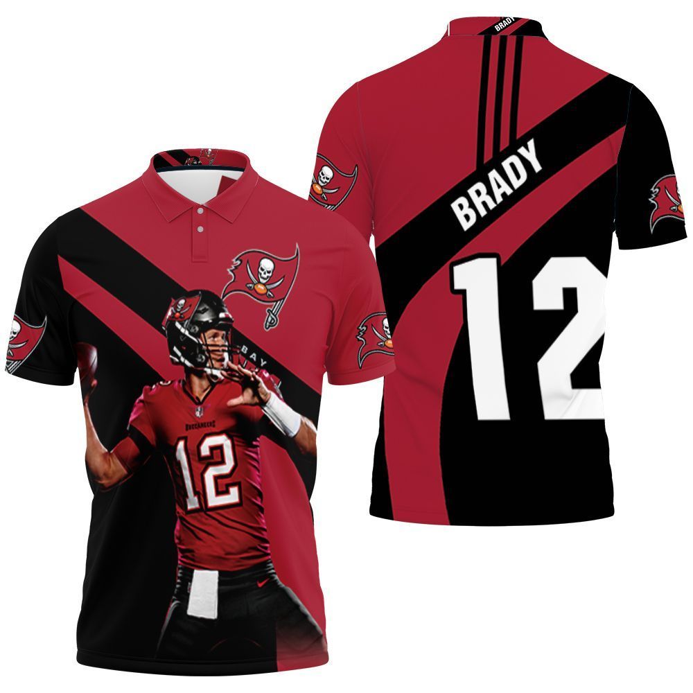 Tampa Bay Buccaneers Tom Brady Throw Ball For Fan Printed 3D Polo Shirt