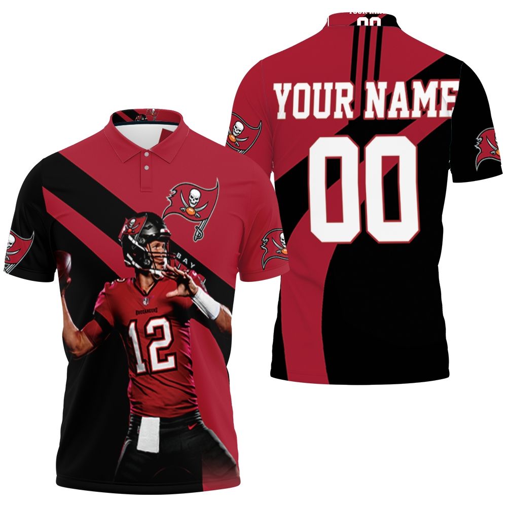 Tampa Bay Buccaneers Tom Brady Throw Ball For Fans 3D Printed Personalized Polo Shirt