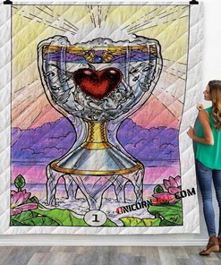 Tarot Card Ace Of Cups 3D Customized Personalized Quilt Bedding Set Blanket