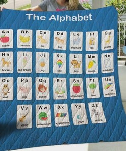 Teacher Alphabet Quilt Bedding Set Blanket, FatherS Day,