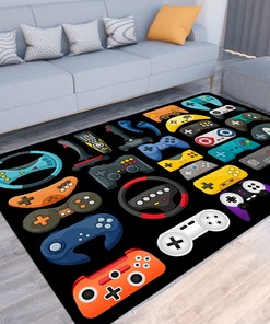 Teen Boys Game Rug with Game Controller Decoration - 3D Gaming Rugs for Boy's room (Game 4)