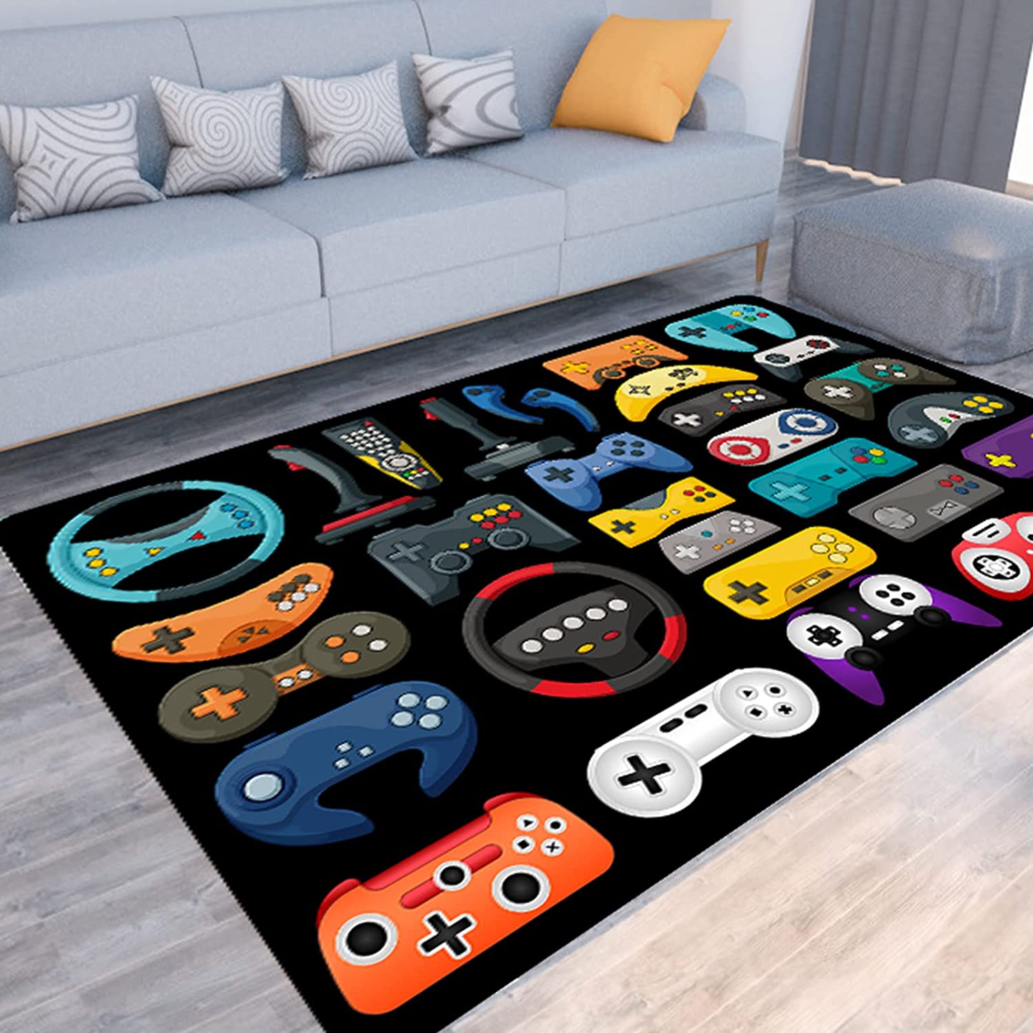 Teen Boys Game Rug with Game Controller Decoration - 3D Gaming Rugs for Boy's room (Game 4)