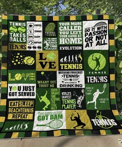 Tennis Boy Quilt Bedding Set Blanket - Great for Bedroom Decor and Family Gifts