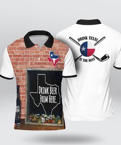 Texas Drink Beer Golf Ball Polo Shirt