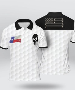 Texas Golf Ball Skull Polo Shirt