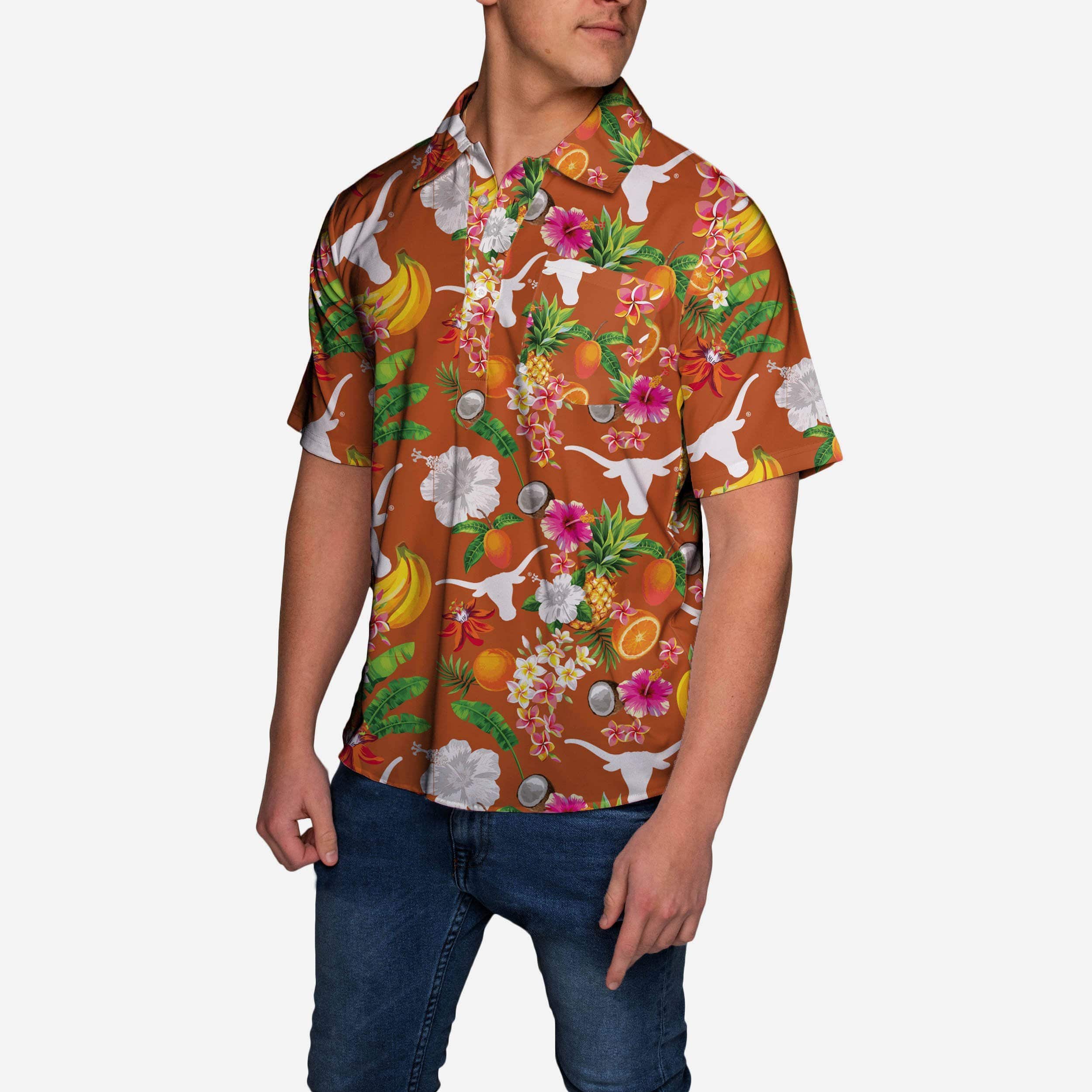 Texas Longhorns Fruit Flair Short Sleeve Polo