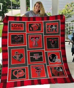 Texas Tech Red Raiders Ver4 Quilt Blanket Bedding Set with Custom Name, Great for Sports Fans and Family