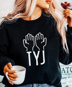 Thank You Jesus Christian T-Shirt with Praising Hands Design