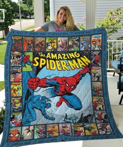 The Amazing Spiderman Comic Quilt Bedding Set Blanket Gift Ideas For Fans Loves Spiderman