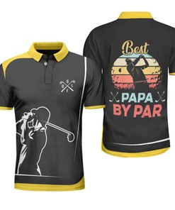 The Best Golf Papa By Par Polo Shirt