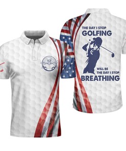 The Day I Stop Golfing Will Be The Day I Stop Breathing Skull Polo Shirt