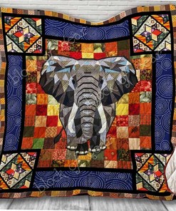 The Elephant Abstractions Personalized Quilt Bedding Set, Great for Bedroom Decoration and Family Gifts