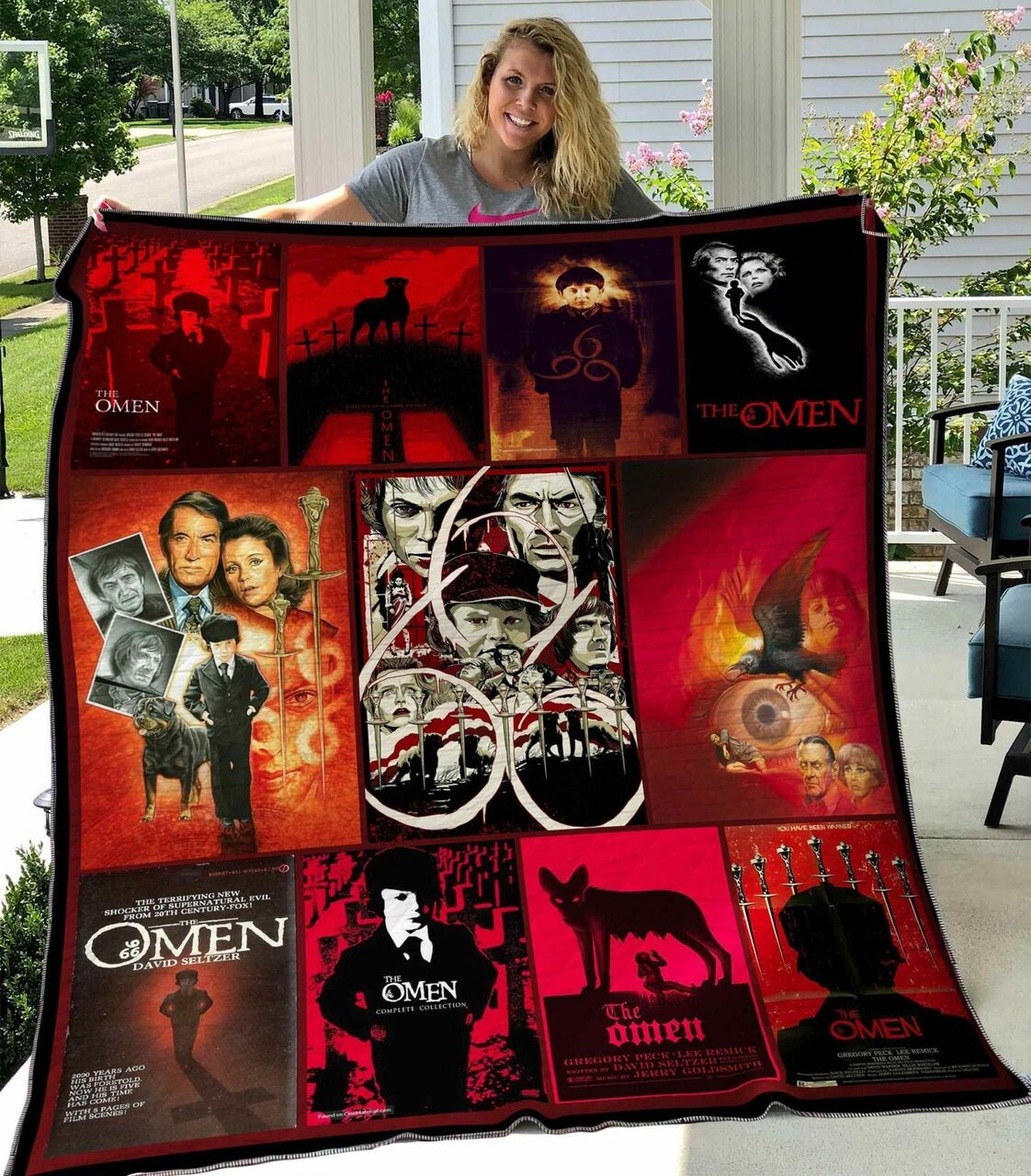 The Omen Blanket Quilt Bedding Set for Home Decoration and Picnic - Great Family Gifts
