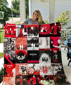 The White Stripes Blanket Personalized Quilt Bedding Set, Great for Bedroom Decoration and Family Gifts