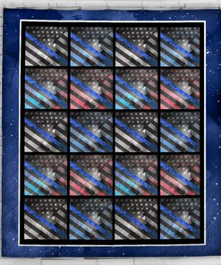 Thin Blue Line Police Flag Quilt Blanket Bedding Set for Home Decoration and Family Gifts