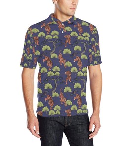 Tiger Pattern Japan Style Men Polo Shirt