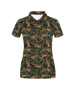 Tiger Pattern Print Design Women's Polo Shirt