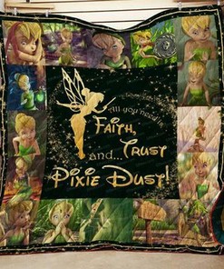 Tinker Bell Peter Pan Quilt Bedding Set Blanket All You Need Is Faith Trust And Fairy Dust Fairy Quilt Bedding Set