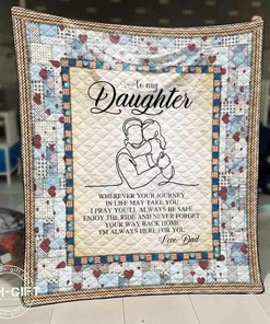 To My Daughter 02 3D Personalized Quilt Blanket Bedding Set, Perfect for Bedroom Decor and Family Gifts