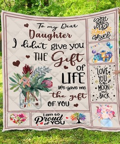 To My Dear Daughter Customizable Quilt Bedding Set for Bedroom Decor and Family Gifts