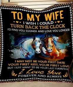 To My Wife I Wish I Could Turn Blanket Quilt Bedding Set Bedroom Decor, Gifts for Family