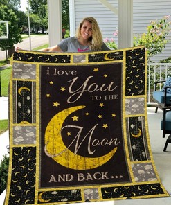 To The Moon and Back Quilt Blanket Bedding Set - Perfect for Bedroom Decor and Family Gifts