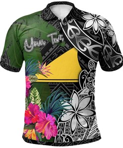 Tokelau Custom Personalised Polo Shirt - Turtle Plumeria Banana Leaf