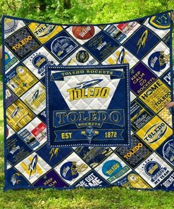 Toledo Rockets Personalized Quilt Blanket Bedding Set for Home Decoration and Picnic, Gifts for Family