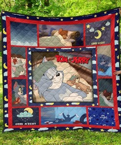 Tom and Jerry Funny Cartoon Customizable Quilt Blanket Bedding Set for Fans & Family Gifts