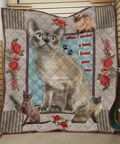 Tonkinese Cat I Found Your Paw Quilt Bedding Set Blanket