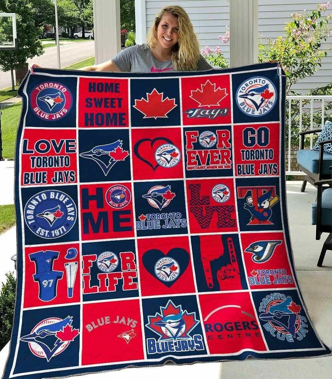 Toronto Blue Jays Personalized Blanket Quilt Bedding Set - Gifts for Fans and Family