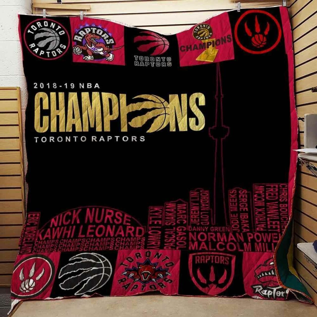 Toronto Raptors 2019 Nba Champions Blanket Quilt Bedding Set Bedroom Decor, Gifts for Family