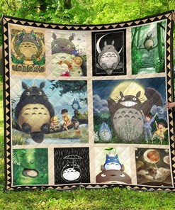 Totoro For Anime My Neighbor Totoro Fan Quilt Bedding Set Bedroom Decor, Gifts for Family
