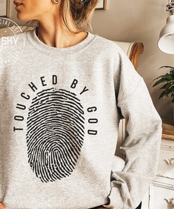 Touched By God T-Shirt, God's Touch Religious Bible Christian Faith Shirt