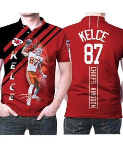 Travis Kelce Kansas City Chiefs 87 Chiefs Kingdom Signed 3D Printed Gift For Travis Kelce Fan Polo Shirt