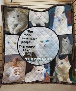 Turkish Van Cat The More I Learn About People Quilt Bedding Set Blanket