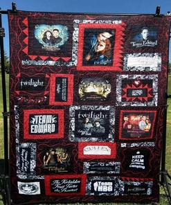 Twilight Blanket Quilt Bedding Set Personalized with Name for Home Decor and Picnics - Great Family Gifts
