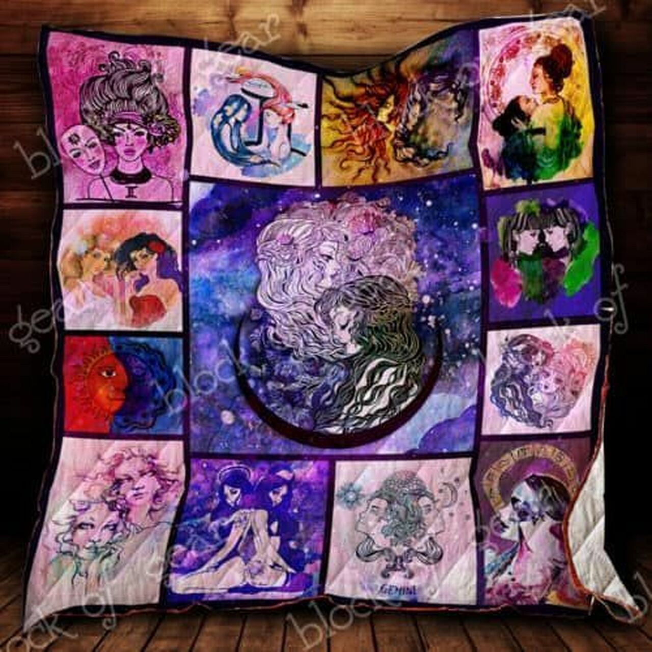 Two Sides Of Gemini Customizable Quilt Bedding Set for Bedroom Decor and Family Gifts