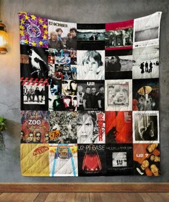 U2 Style 3 Quilt Bedding Set with Custom Name, Great for Bedroom Decoration and Family Gifts