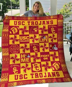 USC Trojans Quilt Blanket Bedding Set for Picnics and Great Gifts for Fans