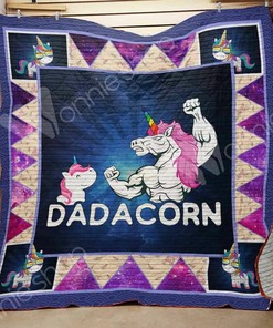 Unicorn Dad Customizable Quilt Blanket Bedding Set for Home Decoration and Family Gifts