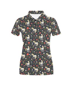 Unicorn Print Design Women's Polo Shirt 3D Polo Shirt A5