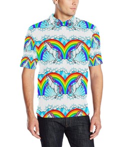 Unicorn Rainbow Men Polo Shirt